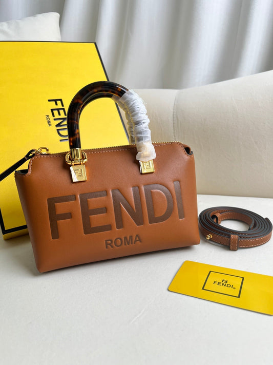 Brown Curved Handle Bag