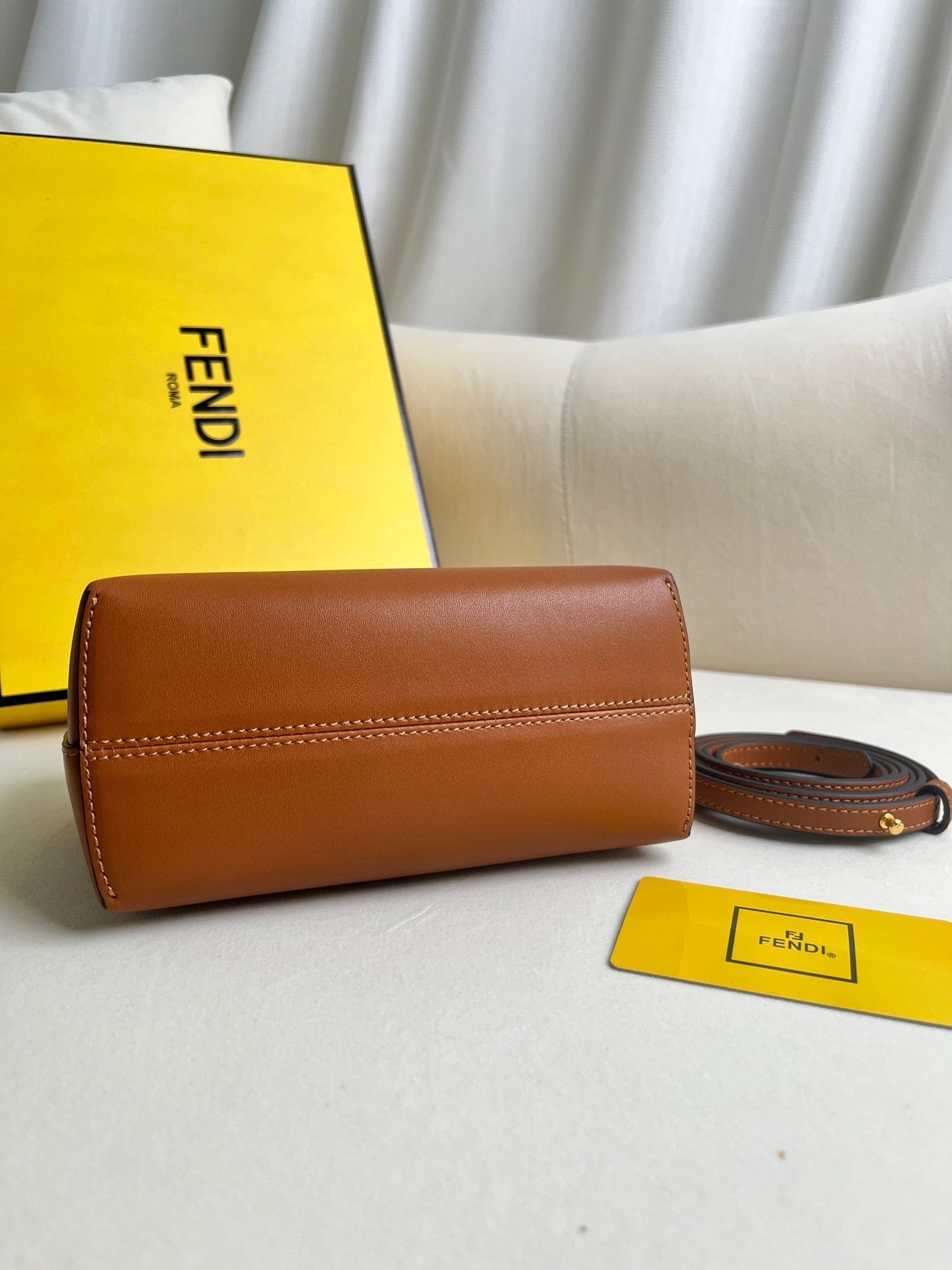 Brown Curved Handle Bag
