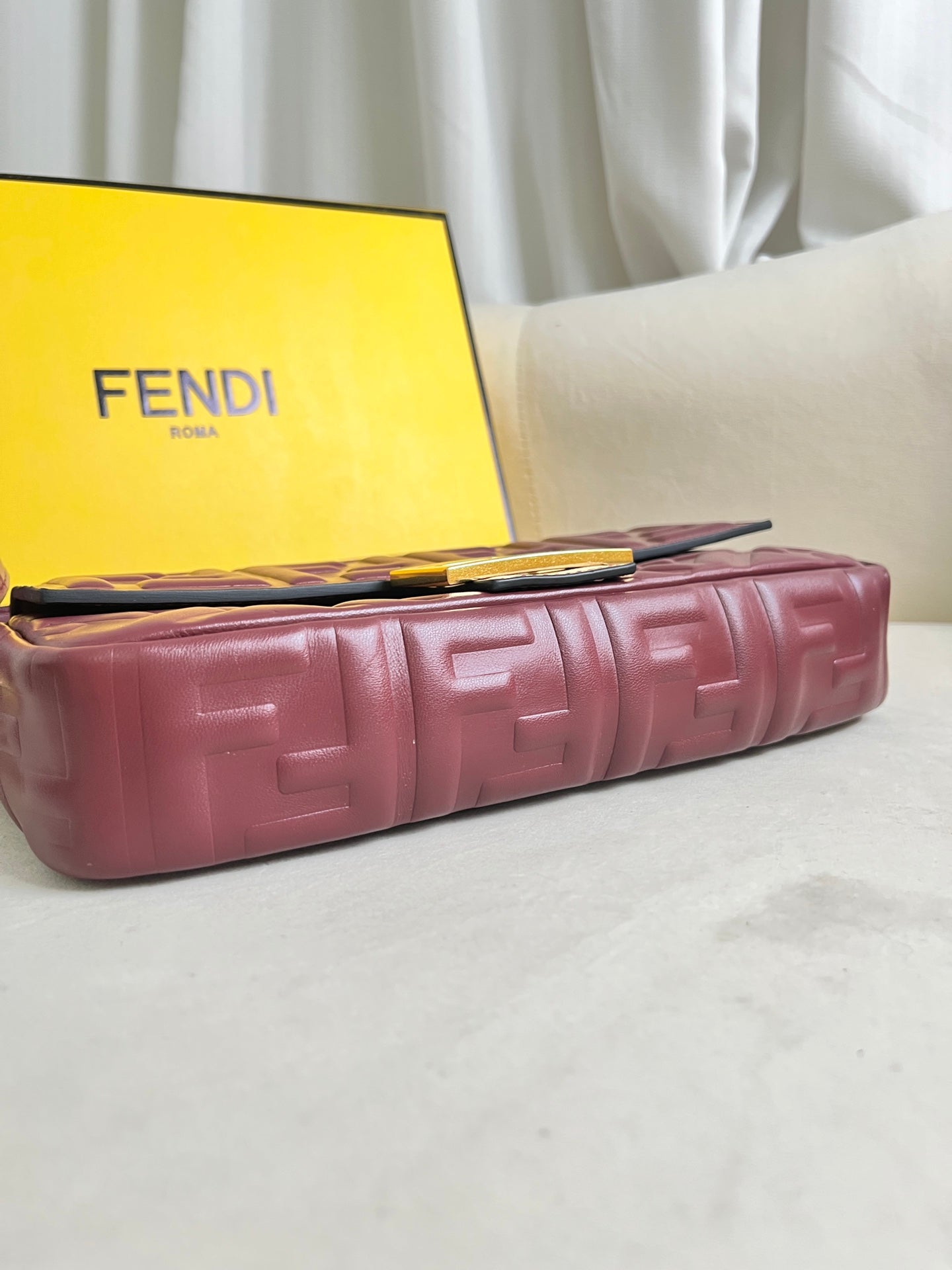 Burgundy Flap Shoulder Bag