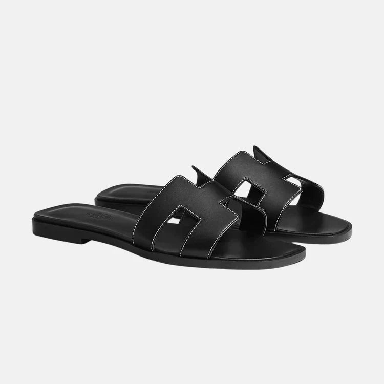 Black Oran calfskin sandal
