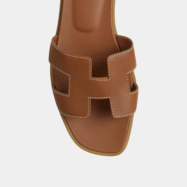 Brown Oran calfskin sandal