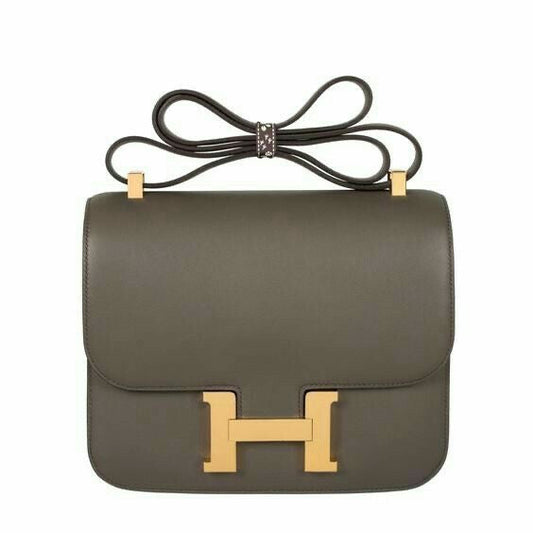 Hermès Constance 18 Gris Gray Green color Epsom / Gold  Hardware 01