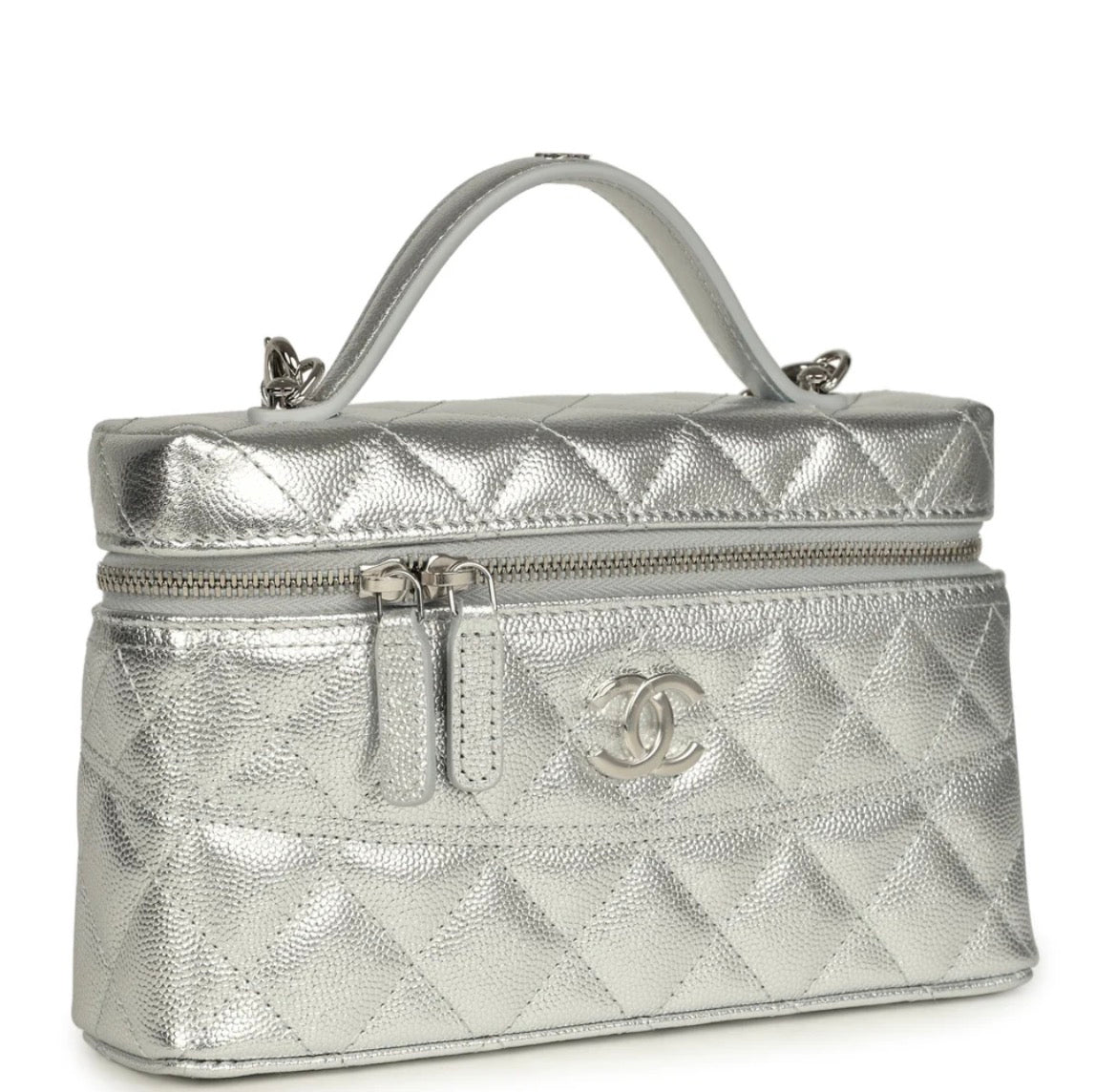 Classic Vanity with Chain in Grained Shiny Calfskin