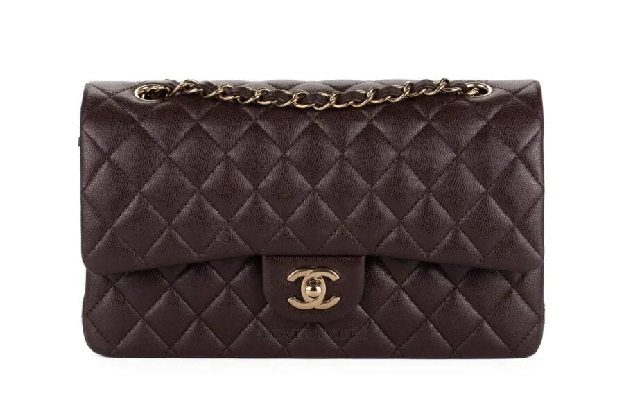 Classic Flap Brown Caviar Light Gold Hardware