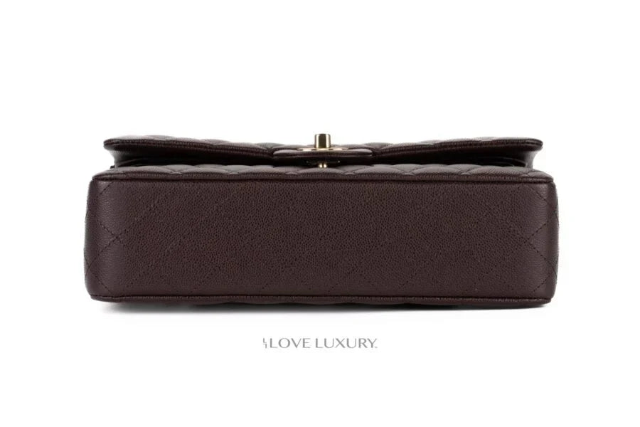 Classic Flap Brown Caviar Light Gold Hardware