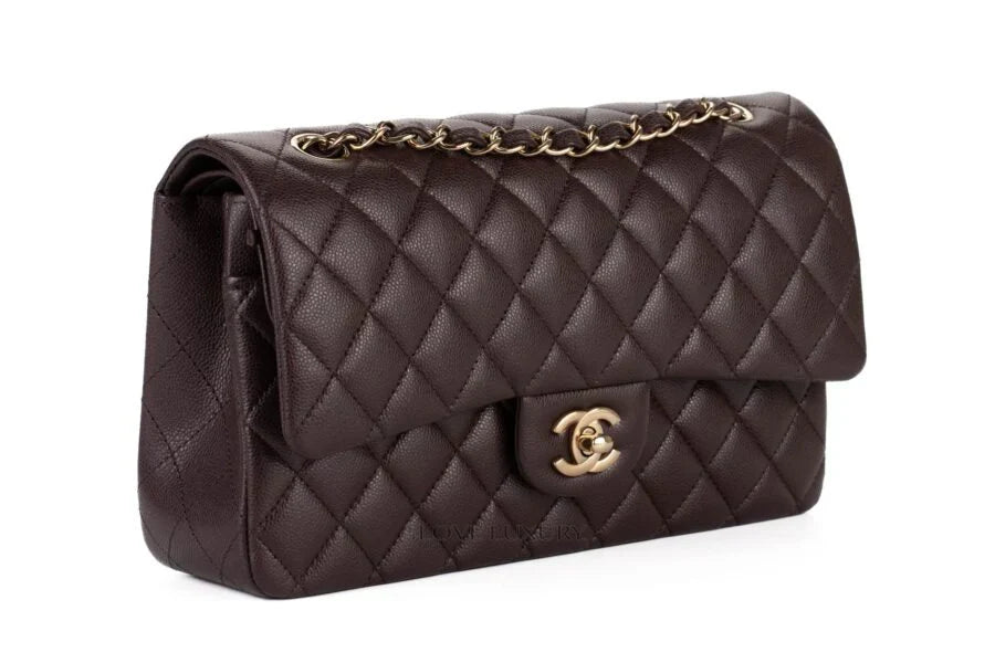 Classic Flap Brown Caviar Light Gold Hardware