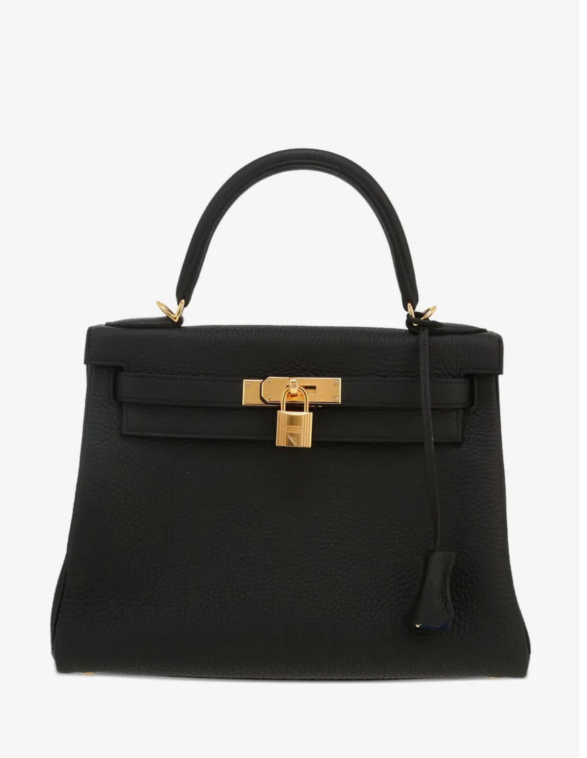 Kelly 28 Togo black gold hardware 01