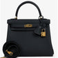 Kelly 28 Togo black gold hardware 01