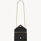 Saint Laurent Envelope Small In Quilted Grain De Poudre Embossed Leather