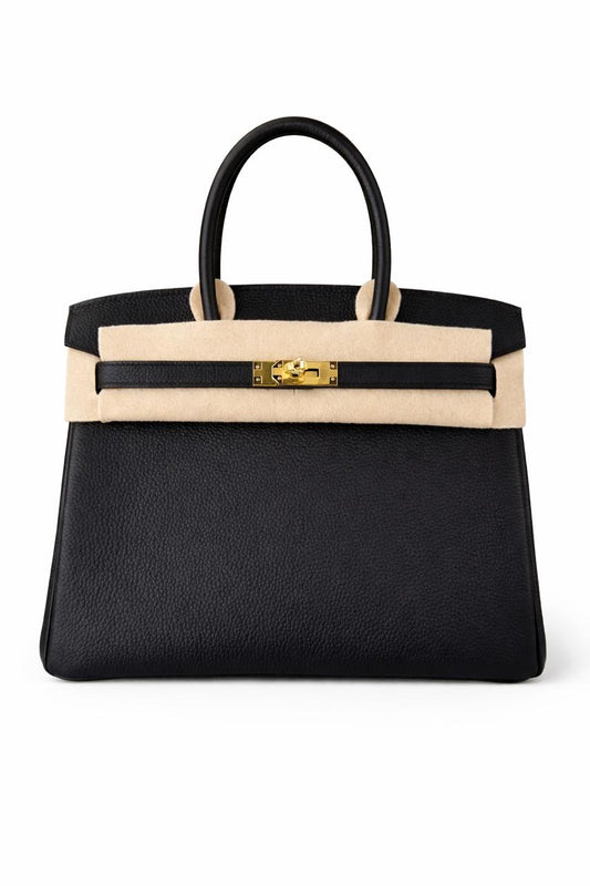 Birkin Hermes Bag Size 25 Togo Black leather Gold Hardware 01