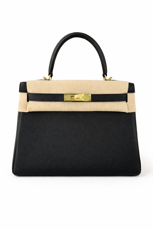 Hermès Kelly 25 Togo Black / Gold Hardware 01