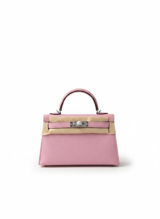 Hermès Mini Kelly Epsom pink / Silver Hardware 01