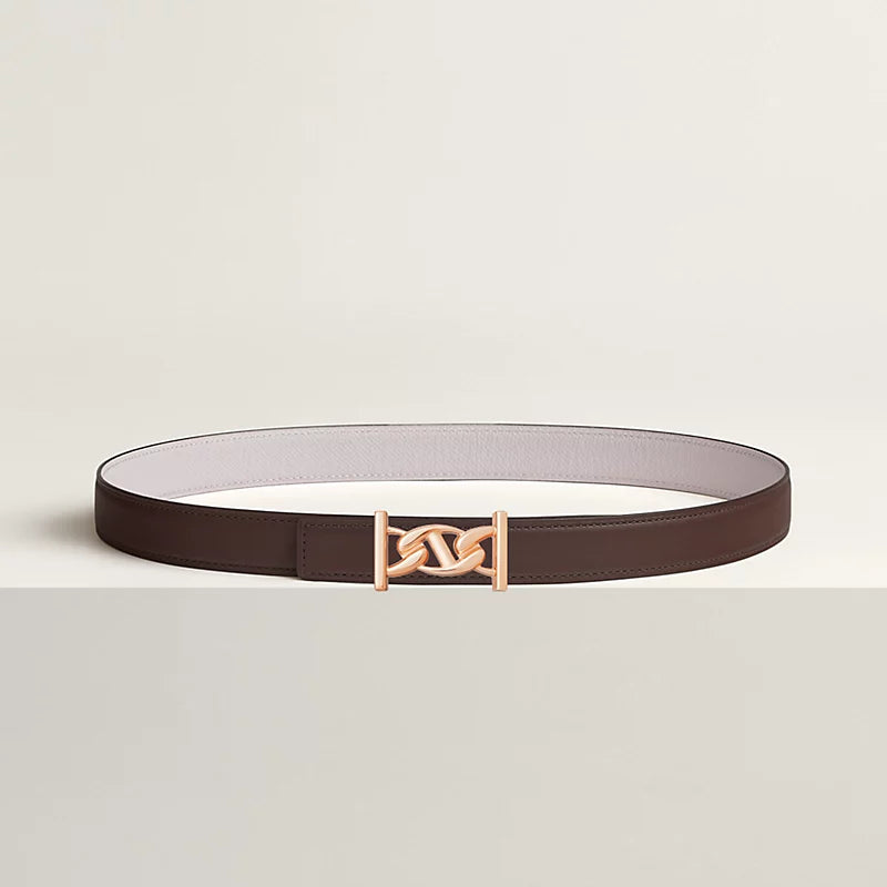 My H Belt Buckle & Hermès Sur Mer Reversible Leather Strap 24 MM
