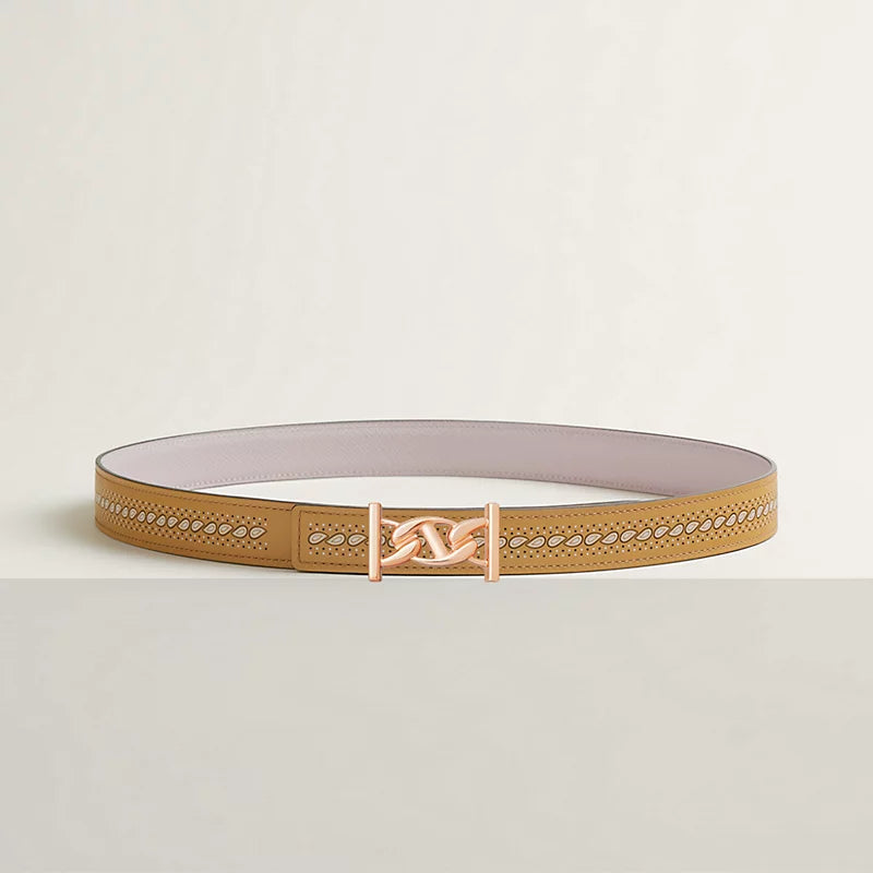 My H Belt Buckle & Hermès Sur Mer Reversible Leather Strap 24 MM