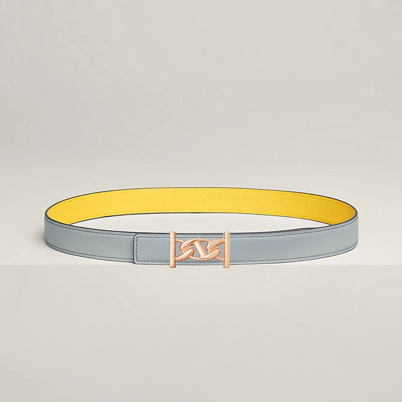 My H Belt Buckle & Hermès Sur Mer Reversible Leather Strap 24 MM