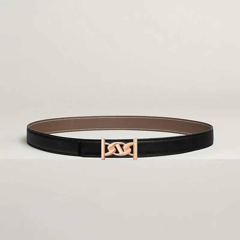My H Belt Buckle & Hermès Sur Mer Reversible Leather Strap 24 MM