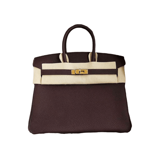 Birkin Hermes Bag Size 25 Coffe Color Togo leather Gold  Hardware 01