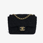 Black Square Tweed CC Flap Crossbody Bag