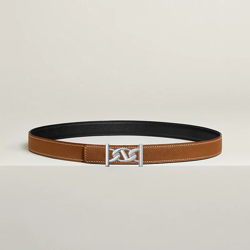 My H Belt Buckle & Hermès Sur Mer Reversible Leather Strap 24 MM