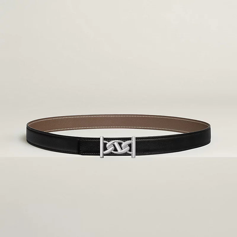 My H Belt Buckle & Hermès Sur Mer Reversible Leather Strap 24 MM