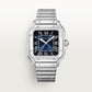 Santos de Cartier Medium 35.1mm Steel Blue Dial Steel Bracelet Self-Winding Watch