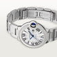 Ballon Bleu 33mm Steel Automatic Diamond Bezel Silver Guilloché Dial Steel Bracelet Watch