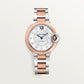 Ballon Bleu 33mm Steel Rose Gold Automatic Diamond Guilloché Dial Two-Tone Bracelet Watch