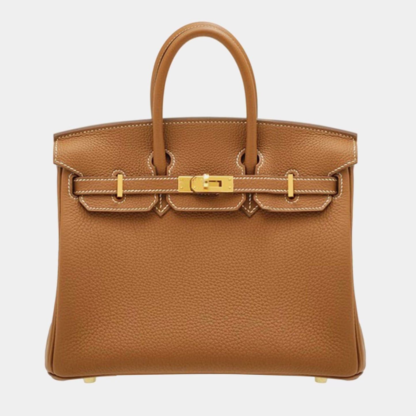 Birkin Hermes Bag Size 25 Brown Togo leather Gold  Hardware 01