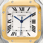 Santos de Cartier Large 39.8mm Steel Yellow Gold Bezel Silvered Opaline Dial Steel Bracelet Self-Winding Watch