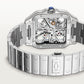 Santos de Cartier Skeleton Large 39.8mm Steel Blue Crown Skeleton Dial Steel Bracelet Manual-Winding Watch