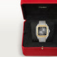 Santos de Cartier Large 39.8mm Steel Yellow Gold Blue Crown Anthracite Gray Dial Steel Bracelet Automatic Watch