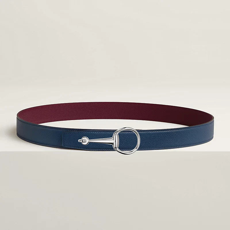 VERT-DE-GRIS / GOLD - NOIR / ÉBÈNE CASAQUE BELT BUCKLE & REVERSIBLE LEATHER STRAP 32 MM
