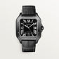 Santos de Cartier Large 39.8mm Steel Black Dial Rubber Strap Self-Winding Watch