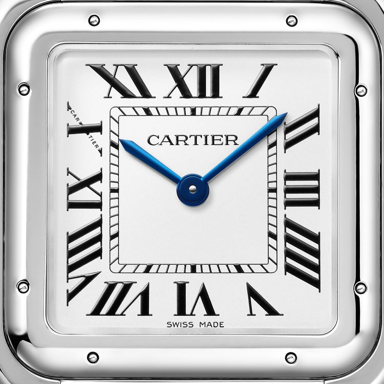 Panthère de Cartier Large 42mm x 31mm Steel Blue Crown Silvered Dial Steel Bracelet Quartz Watch