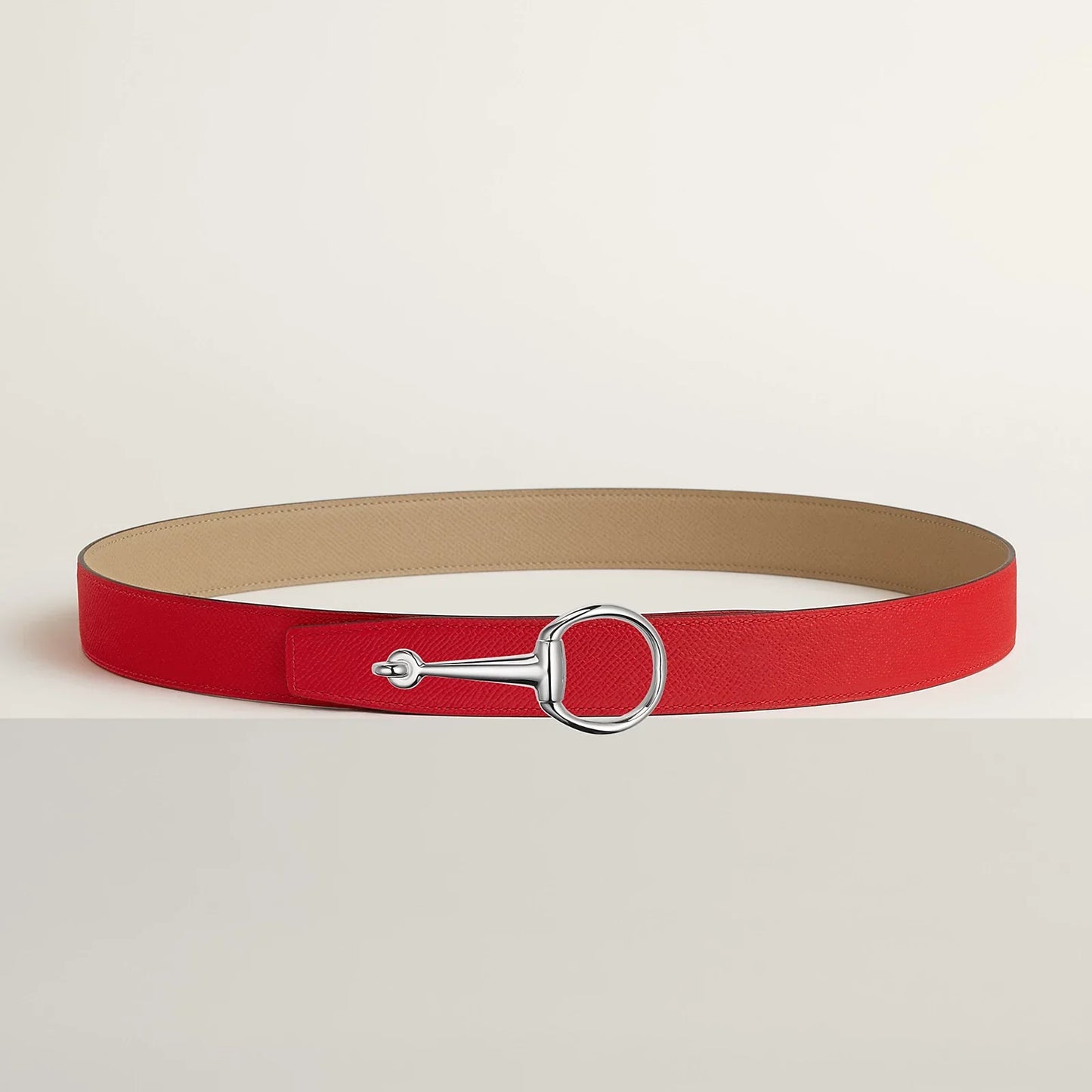 VERT-DE-GRIS / GOLD-NOIR / ÉBÈNE  CASAQUE BELT BUCKLE & REVERSIBLE LEATHER STRAP 32 MM