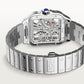 Santos de Cartier Large 39.8mm Steel Blue Crown Skeleton Dial Steel Bracelet Manual-Winding Watch
