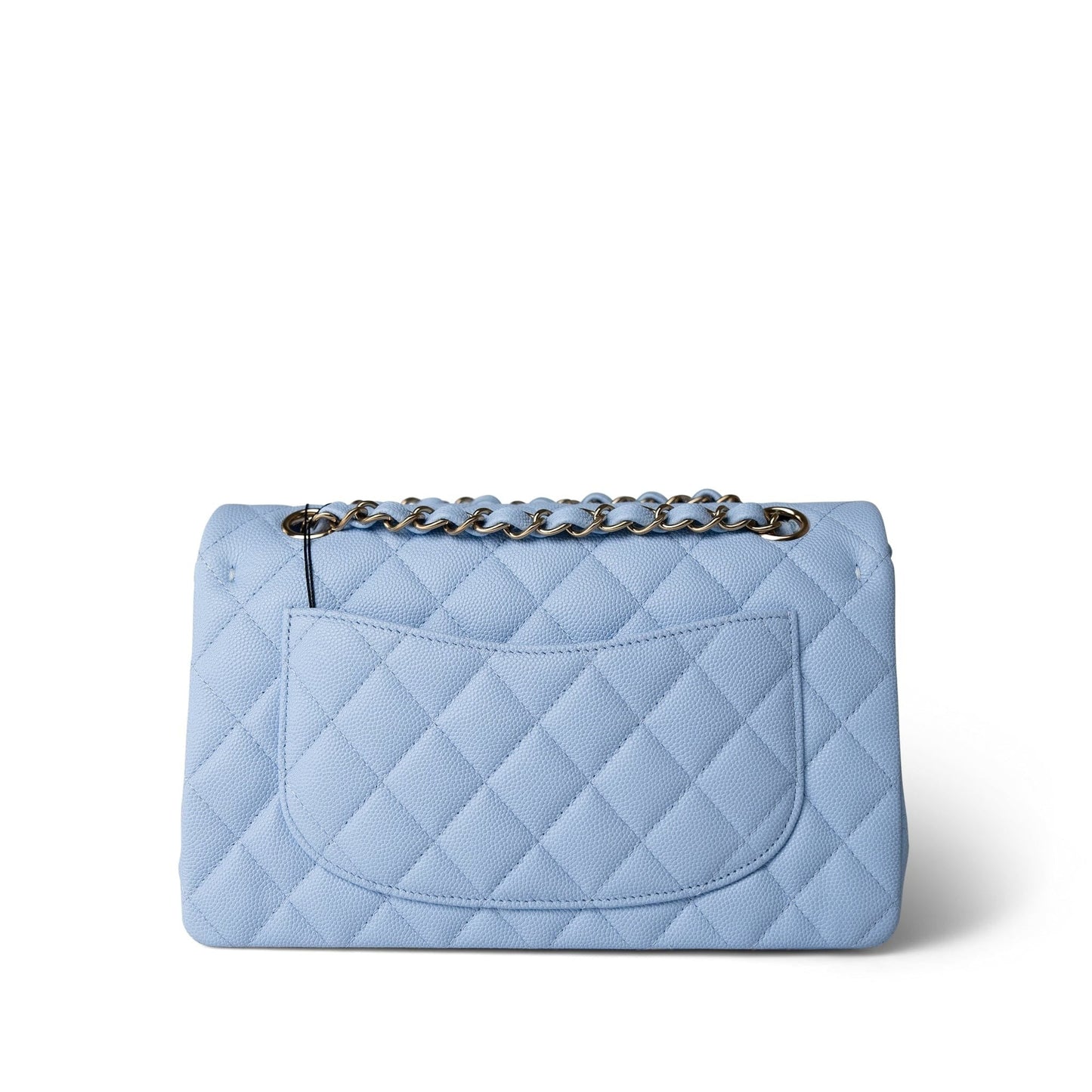 23P Light Blue Classic Flap Small Light Gold Hardware
