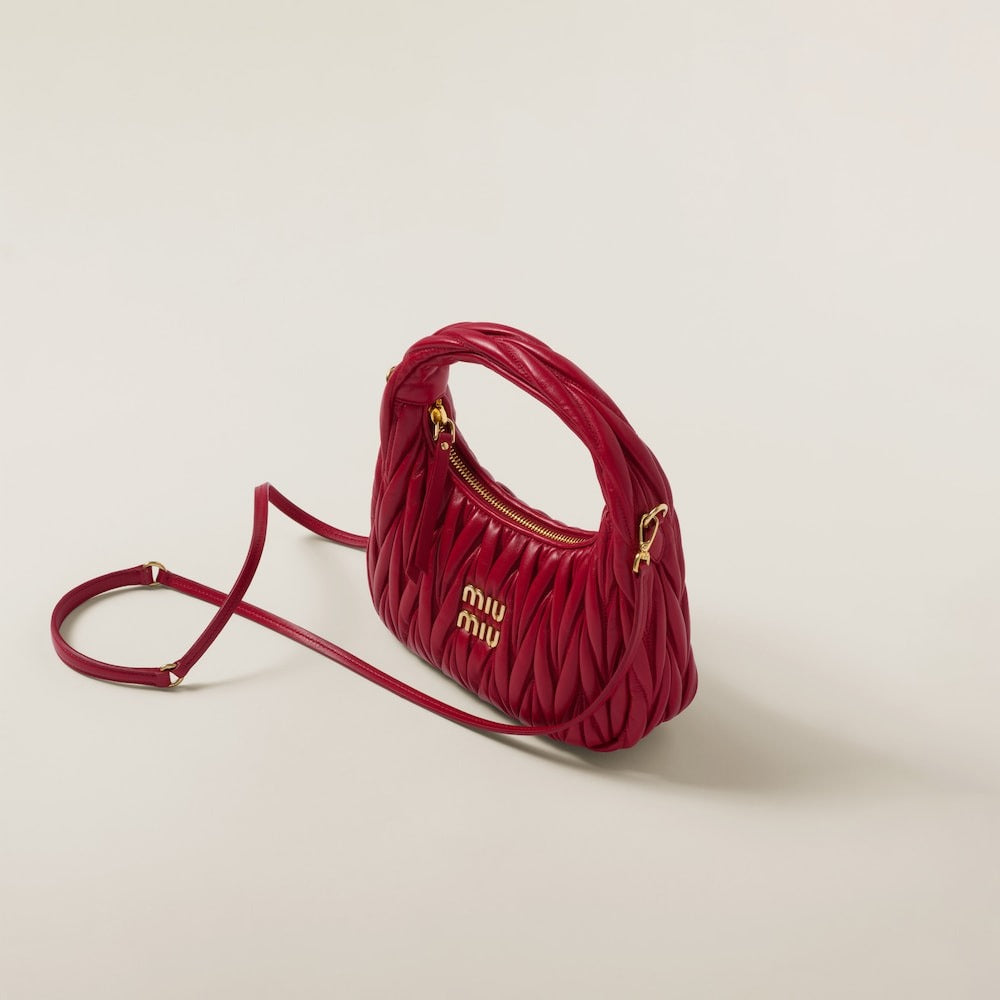 Miu Miu Wander Matelassé Nappa Leather Hobo Bag