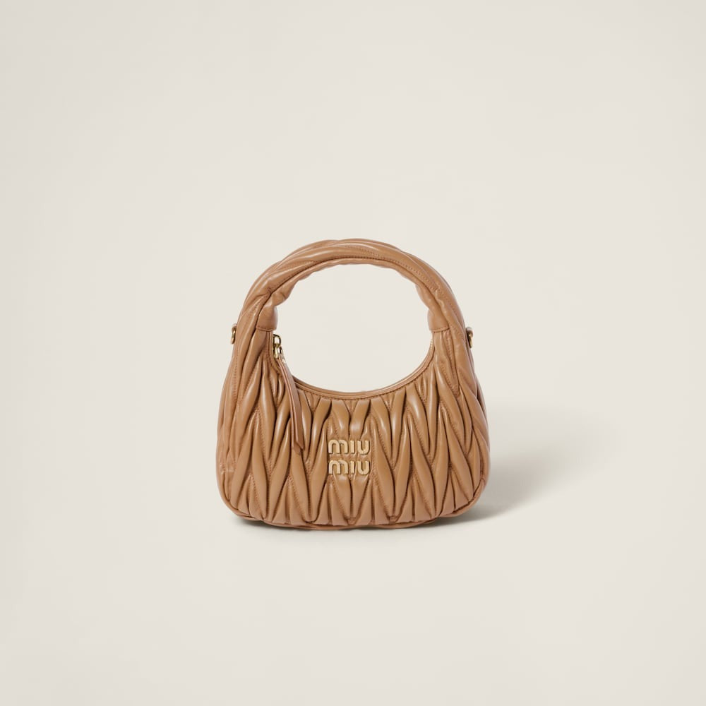 Miu Miu Wander Matelassé Nappa Leather Hobo Bag