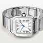 Santos de Cartier Large 39.8mm Steel Blue Crown Silvered Opaline Dial Steel Bracelet Self-Winding Watch
