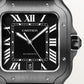 Santos de Cartier Large 39.8mm Steel Black Dial Rubber Strap Self-Winding Watch