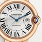 Ballon Bleu 42mm Rose Gold Automatic Silver Guilloché Dial Alligator Strap Watch
