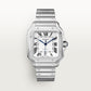 Santos de Cartier Large 39.8mm Steel Blue Crown Silvered Opaline Dial Steel Bracelet Self-Winding Watch