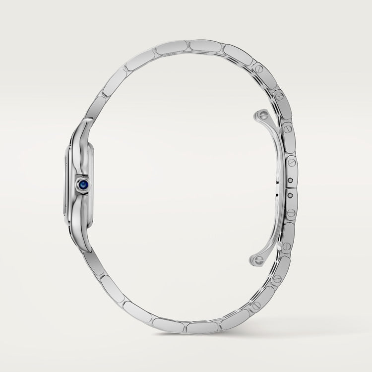 Panthère de Cartier Watch Small Model 30mm x 23mm Steel Blue Crown Silvered Dial Steel Bracelet Quartz Watch