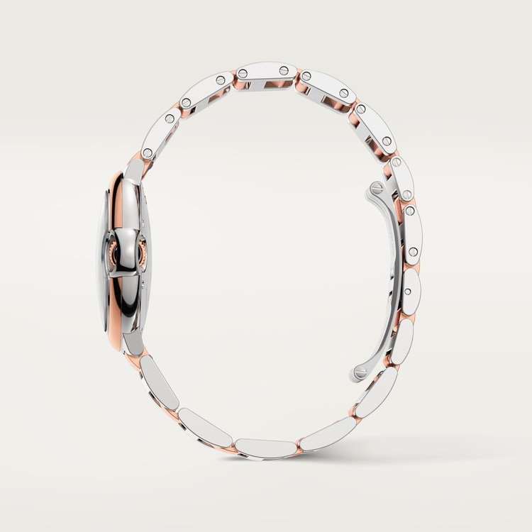 Ballon Bleu 33mm Steel Rose Gold Automatic Diamond Guilloché Dial Two-Tone Bracelet Watch