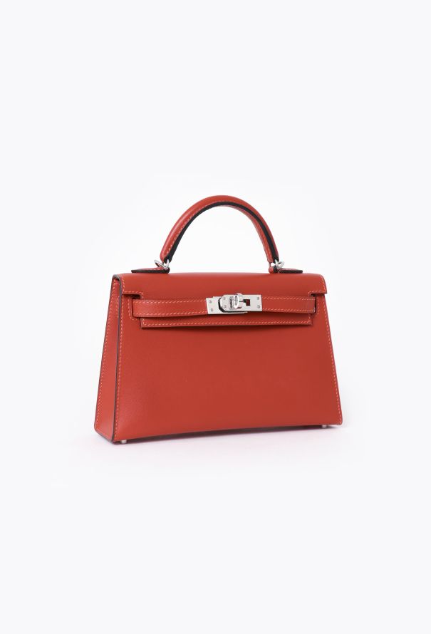 Red Swift Mini Kelly II Sellier Sliver Hardware  01