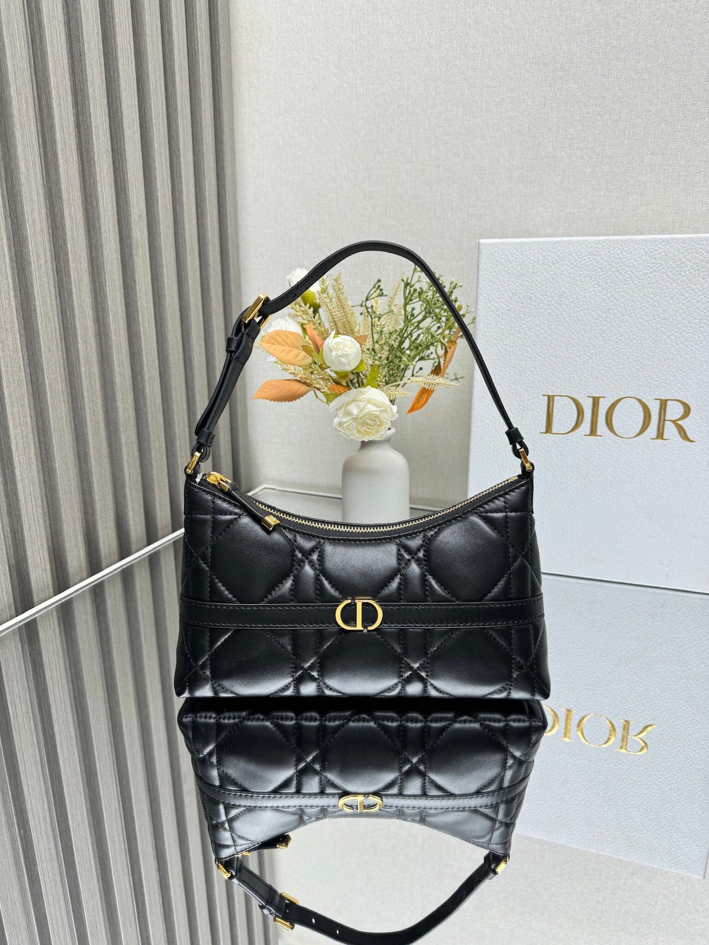 Quilted Crescent Shoulder Bag