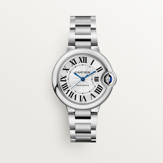 Ballon Bleu 33mm Steel Automatic Silver Guilloché Dial Steel Bracelet Watch