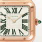 Santos-Dumont XL 46.6mm x 33.9mm Rose Gold Green Jade Guilloché Dial Green Alligator Strap Manual-Winding Watch
