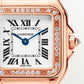 Panthère de Cartier Small 22mm x 30mm Rose Gold Diamond Bezel Diamond Crown Silvered Dial Rose Gold Bracelet Quartz Watch